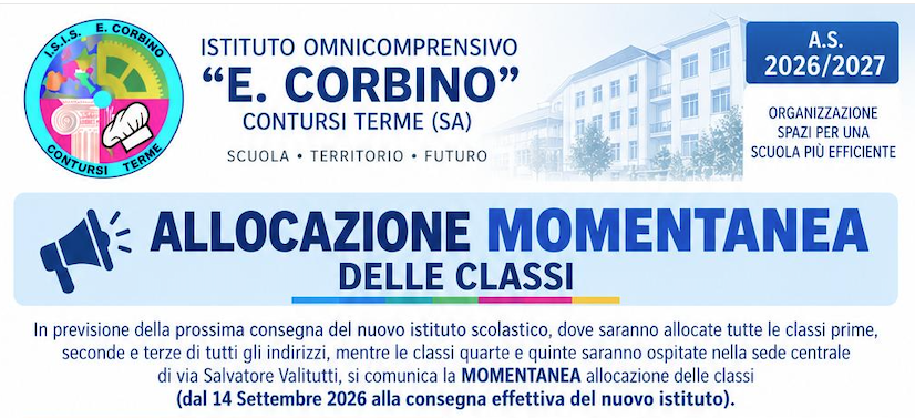 Allocazione momentanea delle classi – A.S. 2026/2027